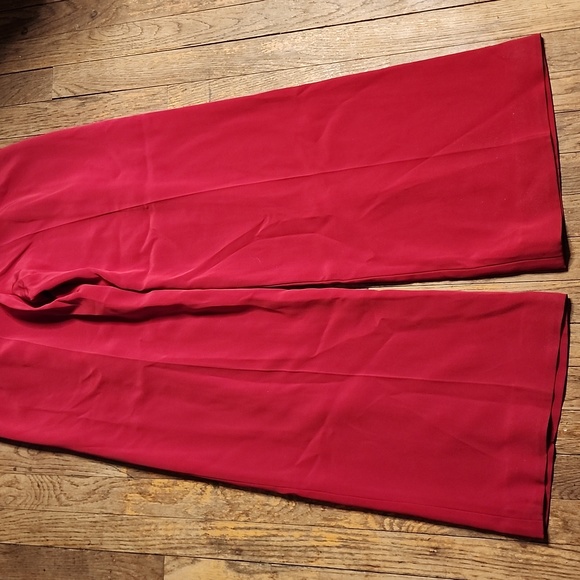 Azzi & Osta Red Wide Straight Leg Pant w/ Ruffle Detail 40 (EU) 4-6 (US) - Picture 6 of 7